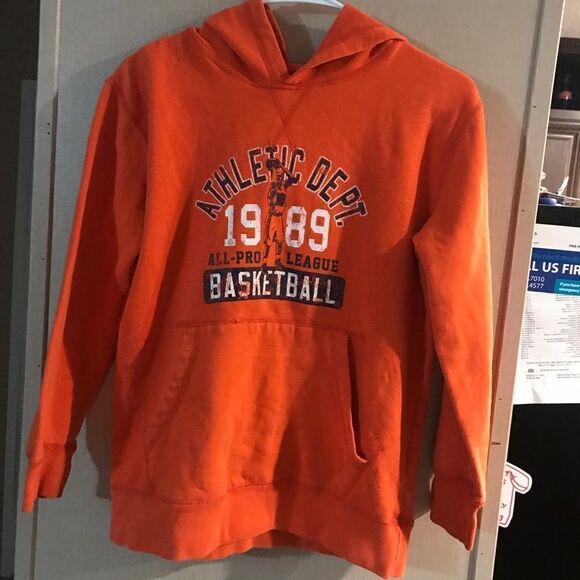 Children’s place boys size large orange hoodie graphic - Picture 2 of 12